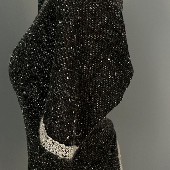 Cabi Coco Black Gray Tweed Knit Short Sleeve Top #542 - Picture 3 of 8